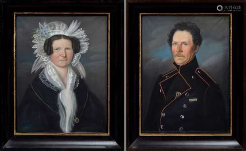 Pair of Biedermeier portraits 