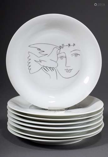 8 Picasso, Pablo (1881-1973) Limoges porcelain plate with bl...