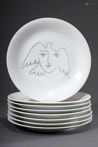 8 Picasso, Pablo (1881-1973) Limoges porcelain plate with bl...