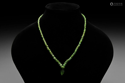 Roman Green Glass Bead Necklace