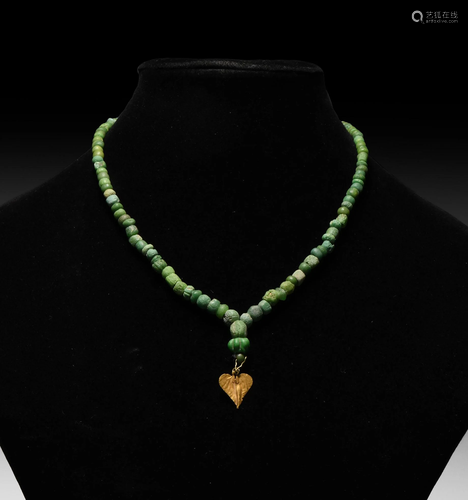 Roman Necklace with Gold Heart-Shaped Pendant