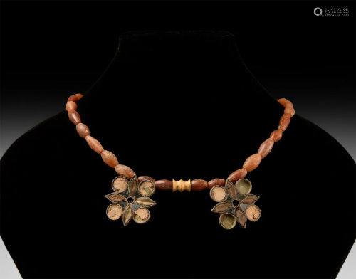 Elamite Silver Flower Pendant Necklace
