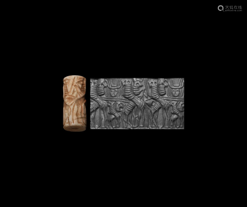 Early Dynastic Cylinder Seal with Contest Scene