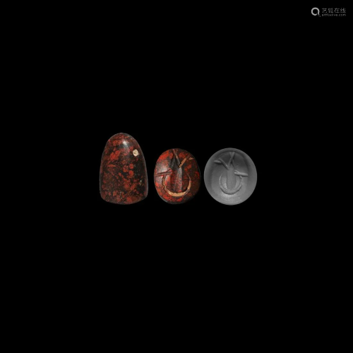 Variegated Red Stone Stamp Seal