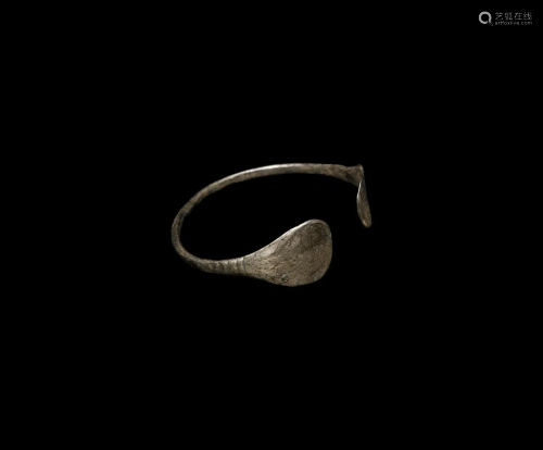 Roman Silver Bracelet with Decorated Terminals
