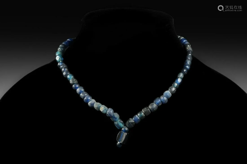 Roman Blue Glass Bead Necklace