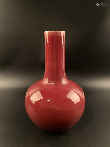 Chinese Red Glazed Porcelain Vase