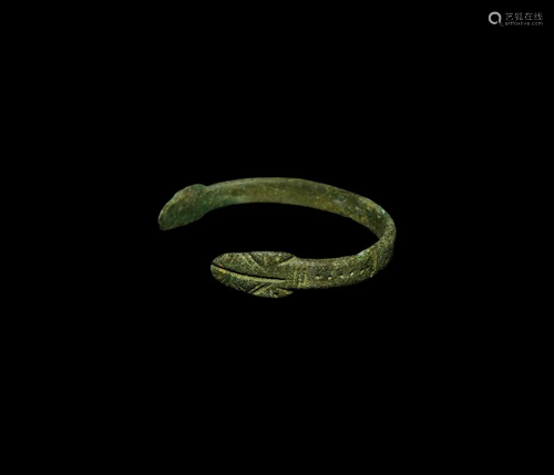 Roman Armilla Snake-Headed Bracelet