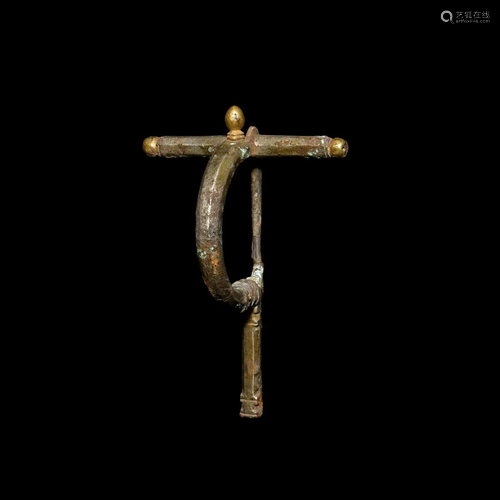 Roman Gilt Bow Brooch