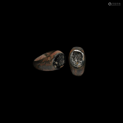 Roman Style Ring with Pompey the Great Intaglio