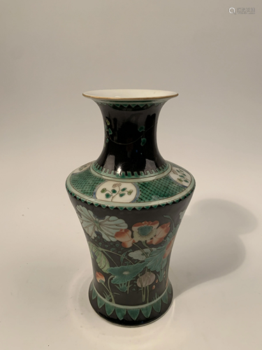 Chinese Wucai Lotus Vase