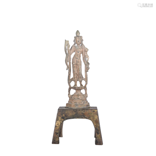 A bronze statue of Jingping Guanyin,the 9th century