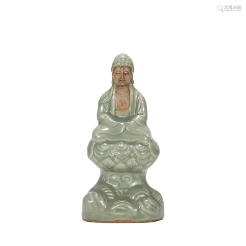 A celadon-glazed Guanyin