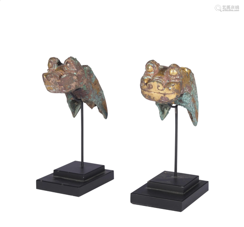 A pair of bronze shaft,the 3th century