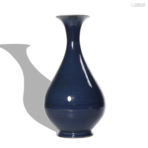 A blue glazed vase