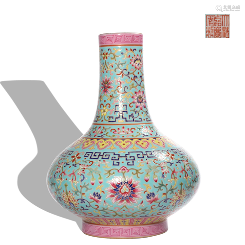 A famille-rose 'floral' vase