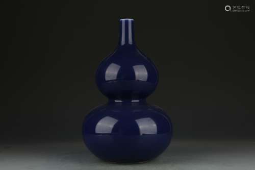 清乾隆 霽藍葫蘆瓶