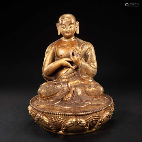 XIZANG BRONZE BRONZE BUDDHA STATUE, QING DYNASTY