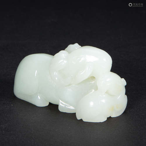 CHINESE HETIAN JADE SHEEP, QING DYNASTY