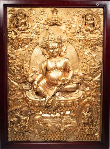 CHINESE GILT COPPER GOD OF WEALTH, QING DYNASTY