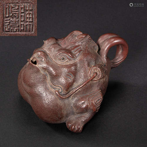 CHINESE QING DYNASTY  ZI SHA CERAMIC TEA POT MADE BY CHEN MI...