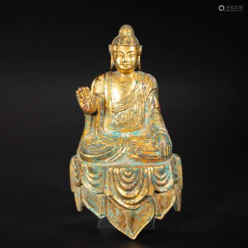 CHINESE BRONZE STATUE OF BUDDHA FROM TANG DYNASTY