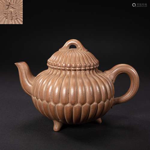 CHINESE  ZI SHA CERAMIC TEA POT MADE BY SHI DABIN