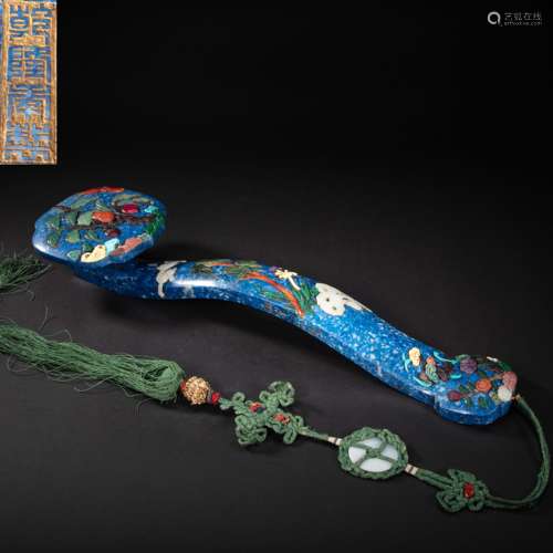 CHINESE LAPIS LAZULI INLAID GEMS, QING DYNASTY