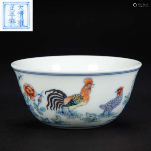 CHINESE QING DYNASTY MULTICOLORED PORCELAIN CUP
