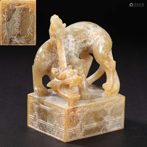 CHINESE HETIAN JADE SEAL, HAN DYNASTY