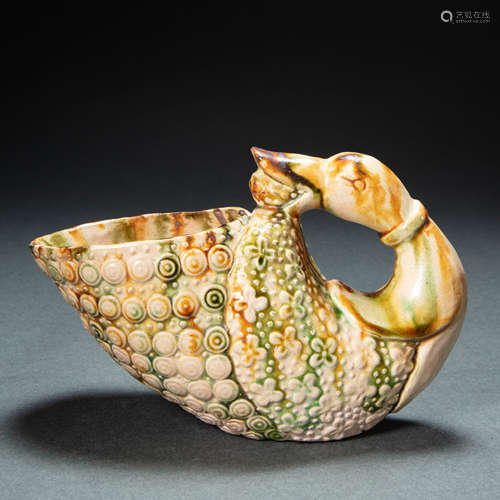 CHINESE TRI-COLORED WINE CUP, TANG DYNASTY