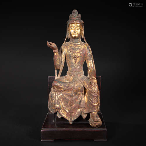 CHINESE BRONZE STATUE OF BUDDHA FROM TANG DYNASTY