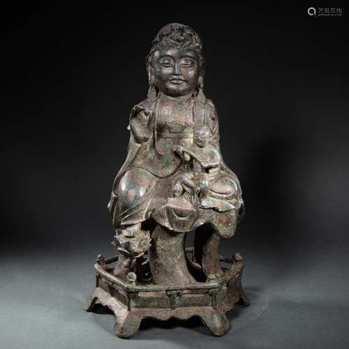 CHINESE BRONZE GUANYIN FROM MING DYNASTY