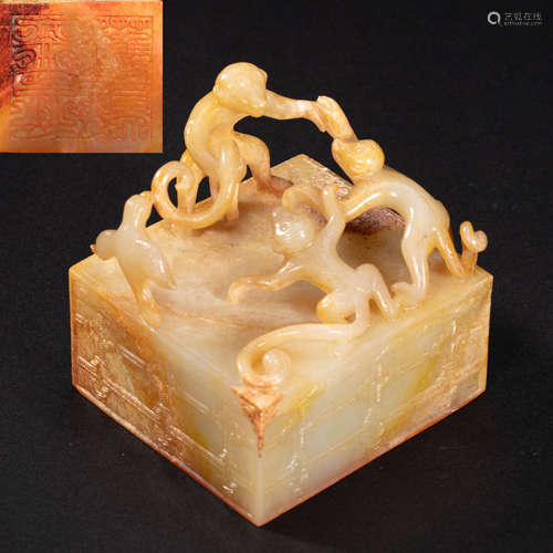 CHINESE HETIAN JADE SEAL, HAN DYNASTY