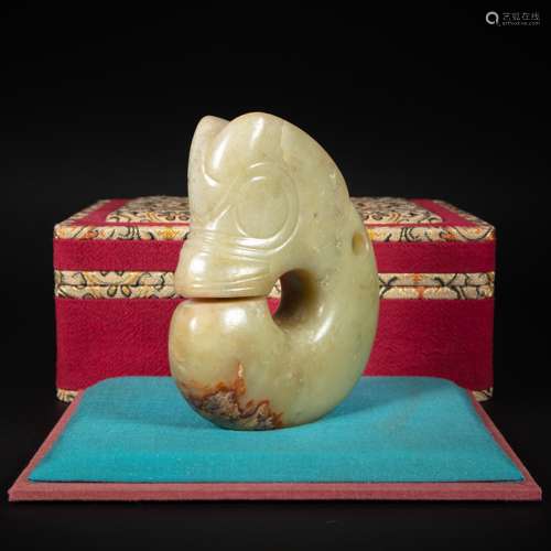 CHINESE HETIAN JADE PIG DRAGON, HONGSHAN CULTURE