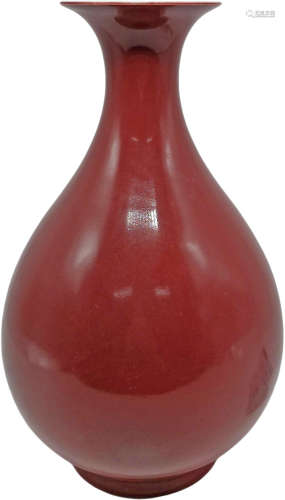 霽紅釉 玉壼春瓶