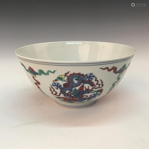 Chinese Doucai 'Dragon' Bowl, Chenghua Mark