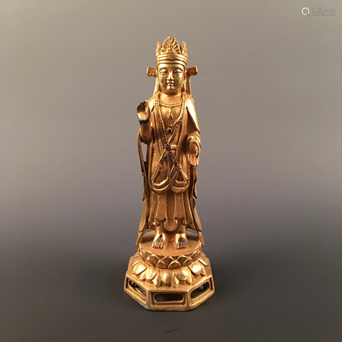 Chinese Gilt Bonze Buddha Statue