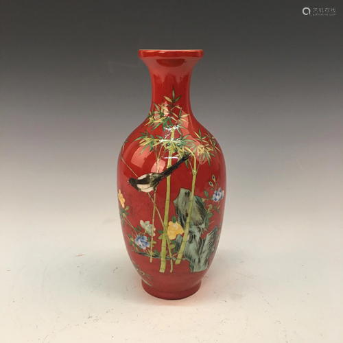 Chinese Faience Vase, Yongzheng Mark