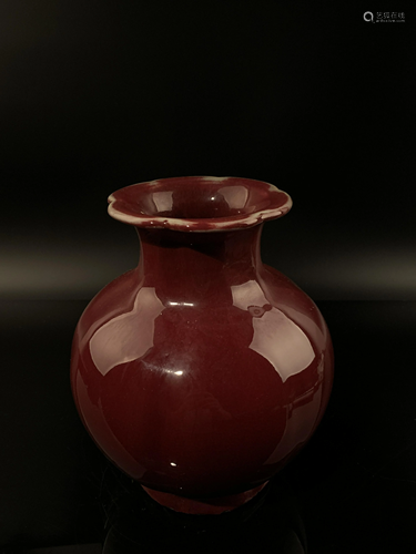 Chinese Red Glazed Porcelain Vase