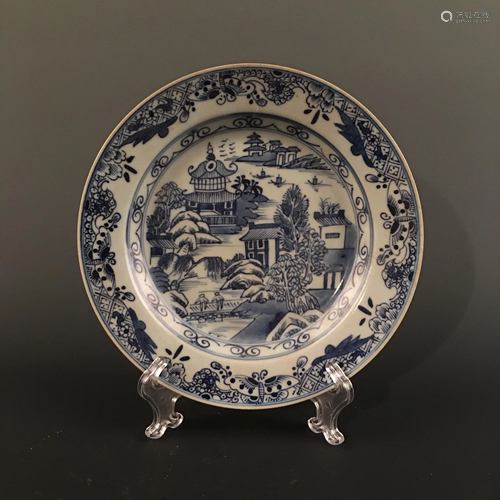 Chinese Blue-White 'Landscape' Plate