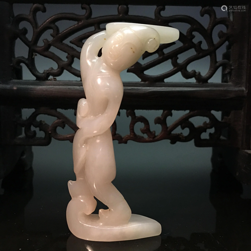 Chinese Hetian Jade Dancer Figure