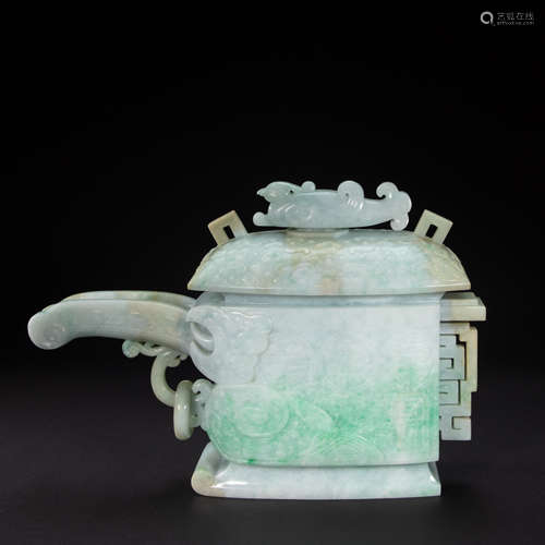 CHINESE IMPERIAL COURT JADE TEAPOT FROM QING DYNASTY