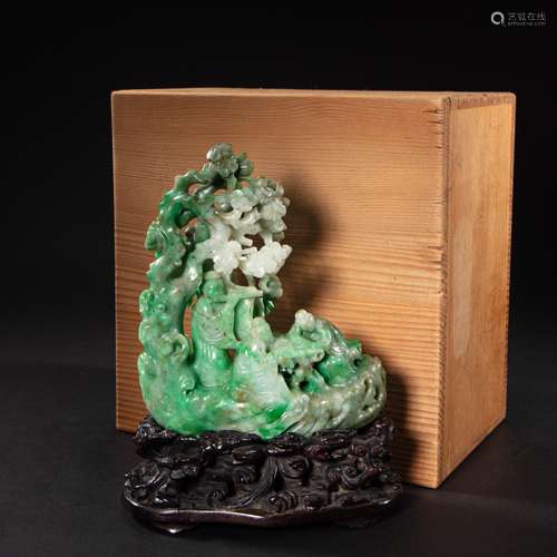 CHINESE IMPERIAL COURT JADE CHARACTER STORY SHANZI, QING DYN...