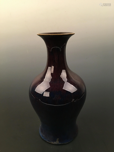 Chinese Flambe Glazed Porelain Vase