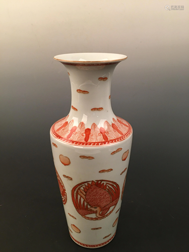 Chinese Red Glazed Porcelain Vase