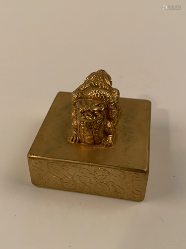 Chinese Gilt Bronze Dragon Seal