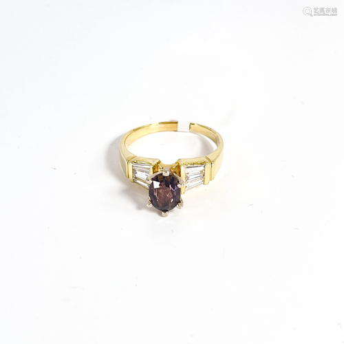 Alexandrite and Diamond Ring