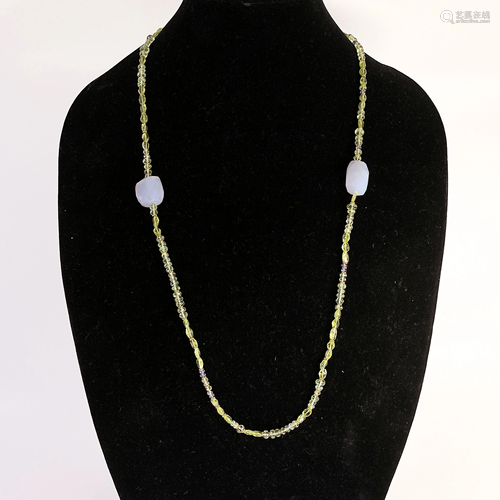 Peridot and Chalcedony Necklace