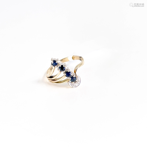 Sapphire and Diamond Gold Ring